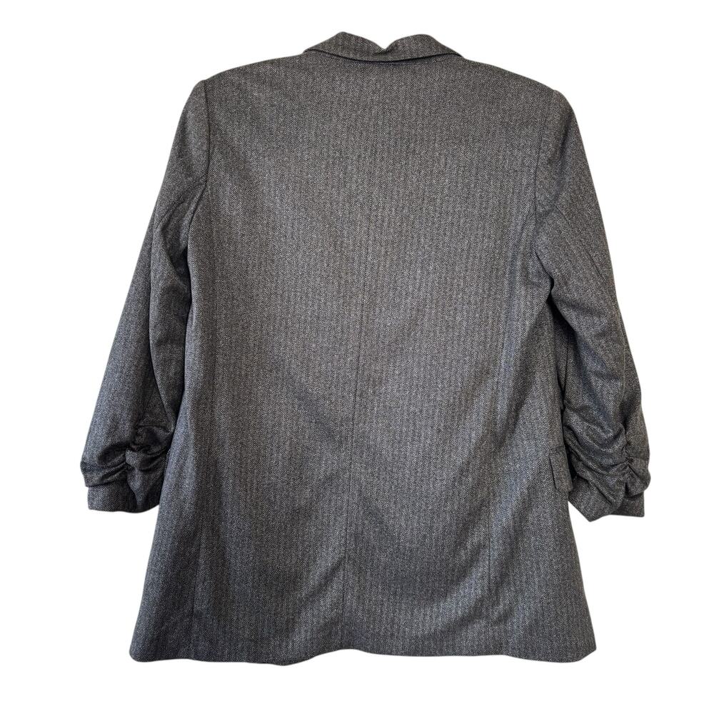 Zara Basic Preppy Gray Herringbone Blazer Jacket … - image 2
